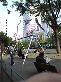 恵比寿 タコ公園 鯉のぼり